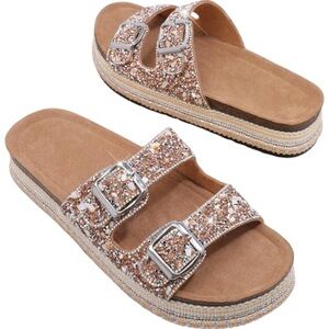 NWT Women's Gold Glitter Sandals